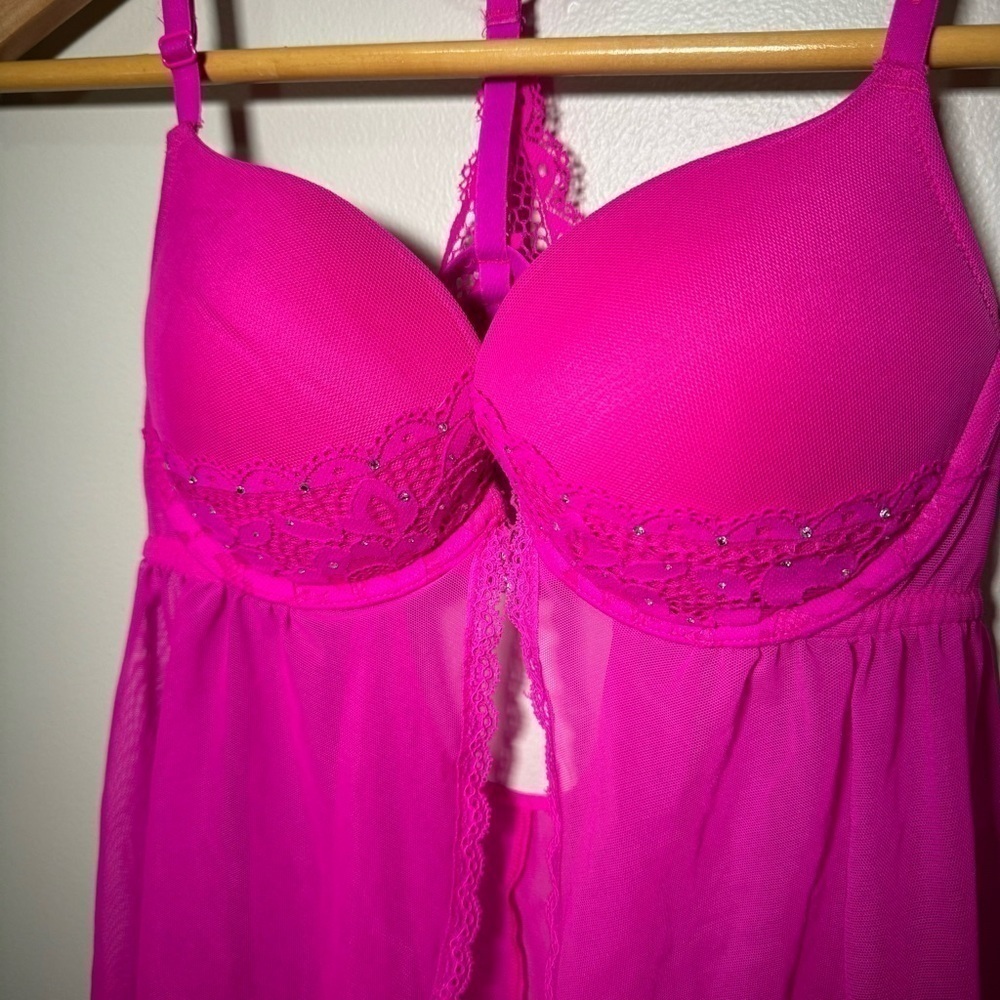 La Senza Barbie pink push up lingerie babydoll top S - Picture 3 of 5